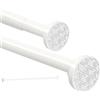 HIKENRI - Asta estensibile telescopica in acciaio inox per tende a rete o in voile, asta per tende doccia, senza bisogno di trapano, opaca per bagno, armadio, guardaroba 50-200 cm, bianca