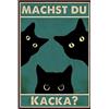 Yiruhe Divertente targa in latta con gatto nero con scritta Are You Pooping, divertente decorazione da parete per il bagno, 20 x 30 cm, aggiungi risate e stravaganza al tuo bagno (are you pooping DE