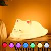 ZKLiLi Carino lampada squalo, 7 coloris lampada bambini squalo per bambini ragazze regali di compleanno, luce notturna bambini adolescenti, USB ricaricabile animale in silicone (gattino-02)