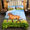 Loussiesd Trapunta a cavallo galoppante stampato inserto 3D animale selvatico piumone per bambini ragazzi ragazze adolescenti fauna selvatica trapunta traspirante set Free Nature Down Comforter 135x200cm