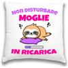12Print Federa Cuscino MOGLIE per compleanno donna, cuscino idea regalo natale per la Moglie - (Solo Federa 40x40) moglie in ricarica