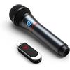 LOCOCO Microfono Senza Fili,UHF Wireless Microfono Karaoke,USB Microfono Palmare con Funzione Mute Adatto per Apparecchiature Audio/Computer/Telefono Cellulare