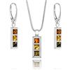 Copal Set Di Gioielli In Argento 925 Per Donna Con Ambra Multicolore E Collana Regolabile