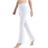 LaiEr Pantaloni da Yoga per Le Donne Controllo della Pancia Allenamento Bootleg Pantaloni a Vita Alta Pantaloni Elasticizzati a 4 Vie con Tasche Interne, Bianco,M