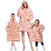 Adisputent Felpa Coperta con Cappuccio Bambina Bambino 2-6 Anni Coperta con Maniche per Bambini in Pile Sherpa Coperta Indossabile Calda Morbida con 2 Tasche