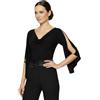 Ready4Dance Top Donna per Danza Standard, Ballo da Sala, Latino e Tango con amniche Ampie con Apertura