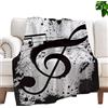 Gtoaxxno Coperta calda, morbida, liscia, leggera, con note musicali, idea regalo per donne, ragazzi e ragazze, decorazione (G, 127 x 102 cm)