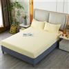 Homxi Lenzuolo Sotto con Angoli Letto Matrimoniale e 2 Federe(200 x 220 cm),Completo Lenzuola Matrimoniali Tinta Unita Completo Lenzuola Matrimoniali Estive Giallo Beige