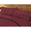 SpazioTessile Parure Copripiumino o federe in Flanella Shabby Montagna Tirolo 100% Cotone Felpato (Kilt rosso, Solo coppia federe 50x80)