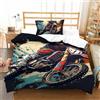 OPANZYYDE 3D Stampa Set Copripiumino Motocross Set Di Lenzuola 2 Pezzi Con Cerniera,piumone in Microfibra Con Federa Per Ragazzi E Ragazze Single（135x200cm）