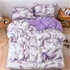 Ouduo Biancheria da Letto Marmo, Set Copripiumini e Federe Singolo Matrimoniali Set di Biancheria da Letto con Copripiumino e Federe per Ragazza Ragazzo (Viola,200x200cm-3 Pezzi)