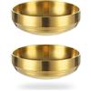 Roucerlin 2 grandi piatti per salsa in acciaio inox, vassoio rotondo per condimenti, piatto per salse, ciotole per sushi, vassoi per antipasto, piatto per condimenti per ristorante, casa (12 cm, oro)