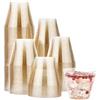 ATANA - 50 Bicchieri di Plastica Rigida Trasparente con Glitter Dorati