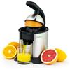 Augosma Spremiagrumi elettrico di alta qualità, adatto per arance, limoni e pompelmi, acciaio inox spazzolato, facile da pulire e utilizzare (nero+argento)