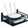 HNVNER Supporto per Router Rack, Scaffale Parete Per Proiettori, Mensola Galleggiante Multimediale per Lettori Blu-ray/Console di Gioco/Ricevitori Hi-Fi/Modem/Media Box (2 Ripiani, Grande)