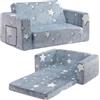 BEJOY Sedia per bambini, divano letto pieghevole per bambini, extra largo, stella luminosa