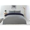 Emma Barclay Lyla - Set copripiumino reversibile, per letto singolo, colore: blu navy/grigio