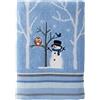 SKL Home Asciugamano da bagno pupazzo di neve Amici invernali Regalo Natale Blu