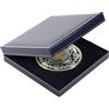 SAFE 7917 Astuccio Elegante per Monete da Collezione | Blu con Stampa Argentata | per 5 Monete con Capsule | 160 x 160 x 35 mm | con Inserto in Schiuma Protettiva