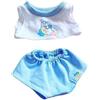 niannyyhouse Vestiti per bambola di peluche da 20 cm, gilet corto a maglietta, pantaloni da 20,3 cm, morbido peluche imbottito, accessori per vestire (blu)