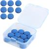 DAJISI 20 punte per stecca da biliardo in pelle da 10 mm, punte per stecca da biliardo, punte di ricambio per stecca da biliardo blu, con scatola in plastica, per stecche da biliardo e snooker