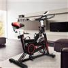 Hooseng, cyclette da interni per cyclette da allenamento cardio con guida a cinghia regolabile con monitor digitale LCD per casa, palestra, perdere peso, nero