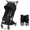 Cybex Libelle - Passeggino da viaggio leggero con pieghevole ultra compatto, sospensione liscia e reclinabile con una mano regolabile, sistema da viaggio, colore: nero magico