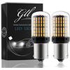 GLL 2PCS BAU15S LED Lampadine 12V Giallo Ambra PY21W Lampadine 144 3014 SMD 2800LM per Auto Luci di Segnalazione Indicatori di Direzione Solo 【Non Canbus】