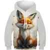 VesFy Volpe Carina Traspirante Stampa 3D Animale Uomo Felpe Giacca Cappuccio Hoodie Felpa Cappotto Casual Maniche Lunghe Pullover per Bambini con Teens per Bambini E Ragazzi 12-14Y