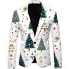 Generico Vestiti eleganti uomo Giacca da uomo natalizia da uomo Cappotto con stampa di lettere divertenti(Green L)