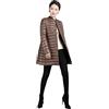 Niiyyjj Ultra Leggero Piumino Donna Giacca Inverno Lungo Piuma Slim Stand Collar Womens Piumini, Marrone, XL