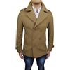 Mat Sartoriale Cappotto Uomo Cammello Casual Elegante Doppiopetto Beige Slim Fit Invernale Giaccone Soprabito in Lana (L)
