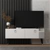 Hanah Home Supporto per TV, melammina, Bianco, Taglia Unica