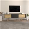 Hanah Home Supporto per TV, melammina, Rovere Antracite, Taglia Unica