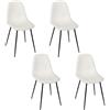 HOME DECO FACTORY, HD0288, Set di 4 sedie Cotele Scott Beige, Morbidezza, Mobili, Seduta, Tavolo Poltrona, 54x85x45 cm, Altezza seduta 48 cm, Beige