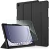 CACOE Custodia Cover Compatibile con Samsung Galaxy Tab A9+ / A9 Plus 2023 11, Ultra Sottile in Pelle con Vetro Temperato Ultra Sottile, Nero