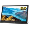 Thinlerain Monitor portatile da 11,6 pollici 1366 x 768 TN, HDMI monitor esterno per Raspberry Pi, laptop e computer, altoparlante integrato