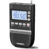 PRUNUS J-618 Radio Portatile AM/FM con Connessione per Auricolari Bluetooth, Mini Radiolina Ricaricabile da 2000 mAh, Radio Digitale con Jack per Cuffie, Slot per Scheda TF, Timer di Sonno.