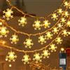 Cshare Ghirlanda luminosa a fiocchi di neve per esterni, 15 m, 100 LED, con presa, 8 modalità, timer, impermeabile IP65, per Natale, giardino, decorazione interna ed esterna, bianco caldo