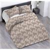 Riad Arredo Set Copripiumino Morbido 100% Puro Cotone Italiano - Parure Sacco Piumino con Federe Made in Italy (Foglie Tortora, Singolo 155x240 + 1 federa 52x82)