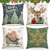 HIQE-FL Federe Decorative Natalizie, 4 Pezzi Copricuscini 45cmx45cm, Cuscini Natalizi per Divano, Decorazioni Casa per Natale