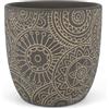 Vimin Box Vaso in Terracotta Caffè Decorato | Diametro 13,5 cm | Vaso per Piante da Interno ed Esterno | Portavaso Elegante per Casa, Giardino, Balcone (1, M coffee)