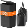 Lifewit Cesta Portabiancheria Salvaspazio con Coperchio 100L, Cesto Portabiancheria con Borsa Rimovibile, Portabiancheria Sporca Pieghevole per Camera da Letto, Bagno, Lavanderia, Nero