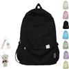 Yagerod School Bag Aesthetic, Cute Backpack For School, Korean Backpack, Black Backpack School, Rucksack Aesthetic, Back To School Supplies For Teen Middle (Black)