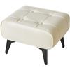 YMYNY Poggiapiedi Ottomano, Poggiapiedi in Ferro, Sgabello Moderno per Divano, Ottomano per Soggiorno, Piccolo Tavolino Multiuso, Sgabello Basso per Soggiorno Camera da Letto 40×30×26CM Bianco HBD037W