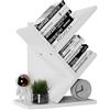 YMYNY Libreria ad Albero, Scaffale a 2 Ripiani, Organizzatore Scrivania, Moderna Autoportante Libri, Salvaspazio Legno Portaoggetti Librerie per Soggiorno, Studio, Ufficio, Bianco HBC012W
