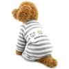 ZUNEA Stripe Pigiama per cani di piccola taglia Cotton Puppy Tuta Felpe Outfits Cosy Soft Leisure Autunno Pet Cat Doggy Apparel Grigio L