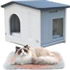 HiCaptain Casetta per gatti indoor in plastica selvaggia casetta per cuccioli di piccole dimensioni medie animali domestici grigio
