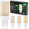 DiCUNO Lampadina LED G9 2,8W, equivalente 40W lampada alogena, 520lm, Bianco caldo 2700K, Classe B, G9 LED Risparmio energetico, Non dimmerabile, per camera, soggiorno e cucina, 4 Pezzi