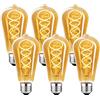 DUTSUGUAR Lampadina Edison Vintage E27, E27 LED Vintage 4W ST64 Dimmerabile E27 LED Bianco Caldo Lampadina E27 Vintage LED Lampadina LED Ideale Per Decorazione Nostalgica e Illuminazione Retrò, Ambrato - 6pcs
